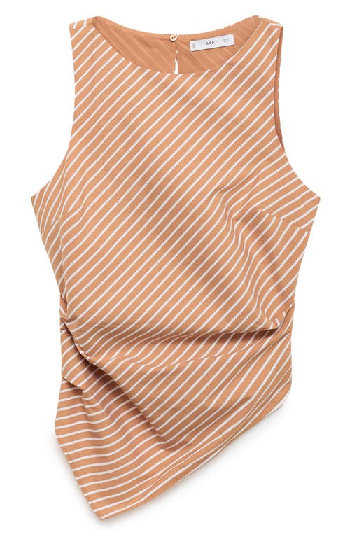 Mango Asymmetric Stripe Sleeveless Top In Pink