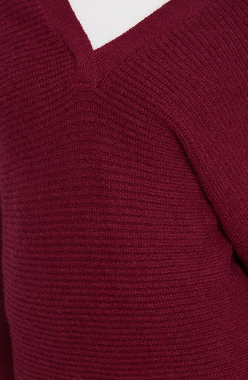 Princess Polly Thorelle Oversize Long Sleeve Sweater Minidress In Burgundy