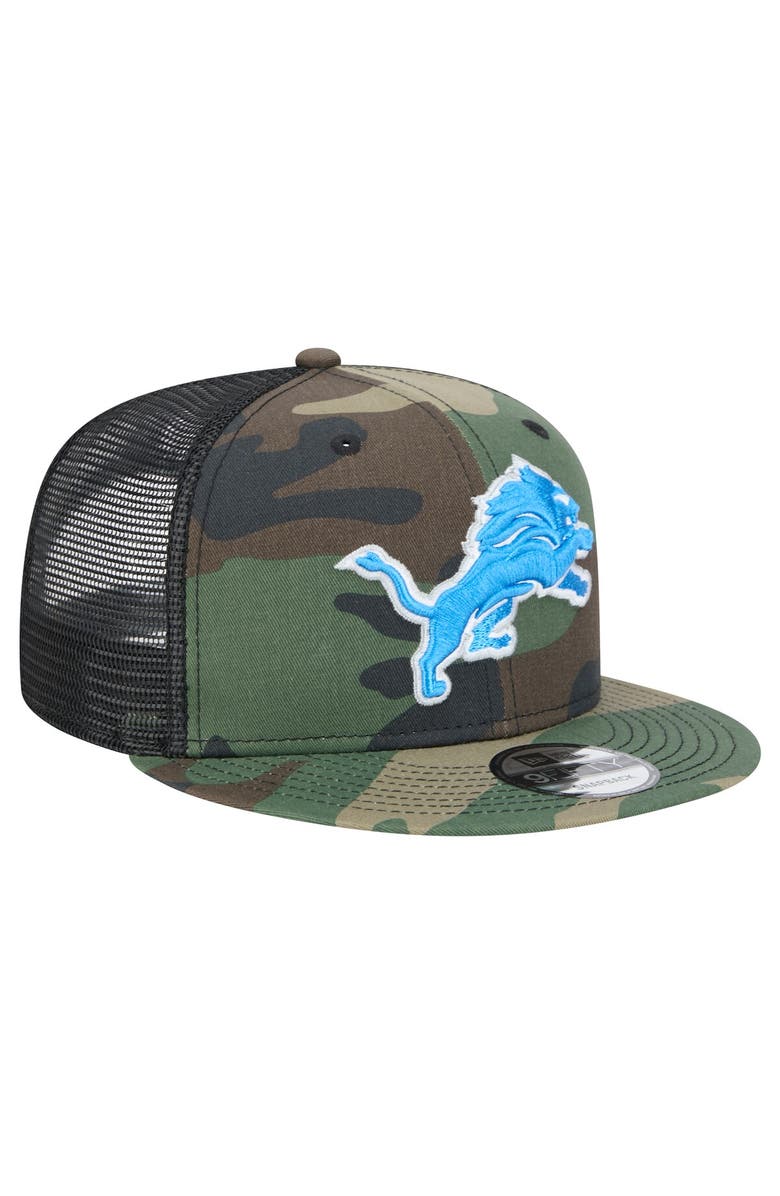 New Era Men's New Era Camo Detroit Lions Main Trucker 9FIFTY Snapback Hat, Alternate, color, Camo