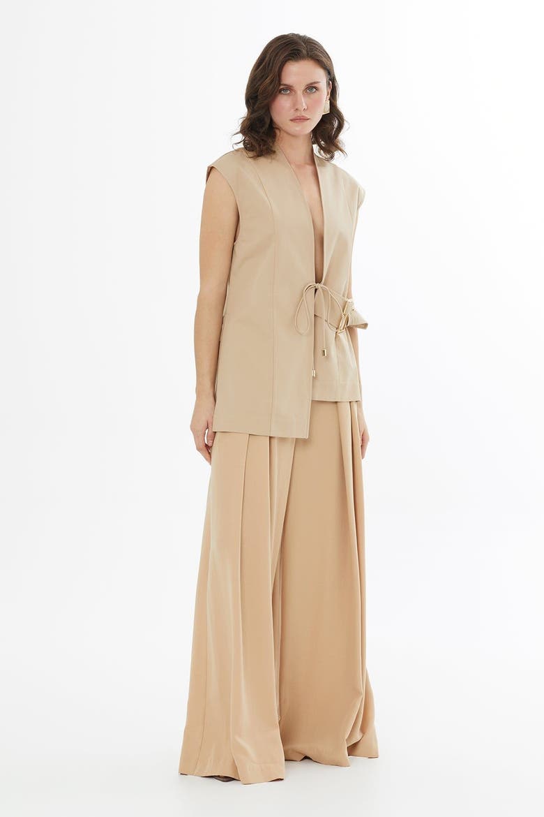 Beige Buckle Detail Vest, Alternate, color, Beige