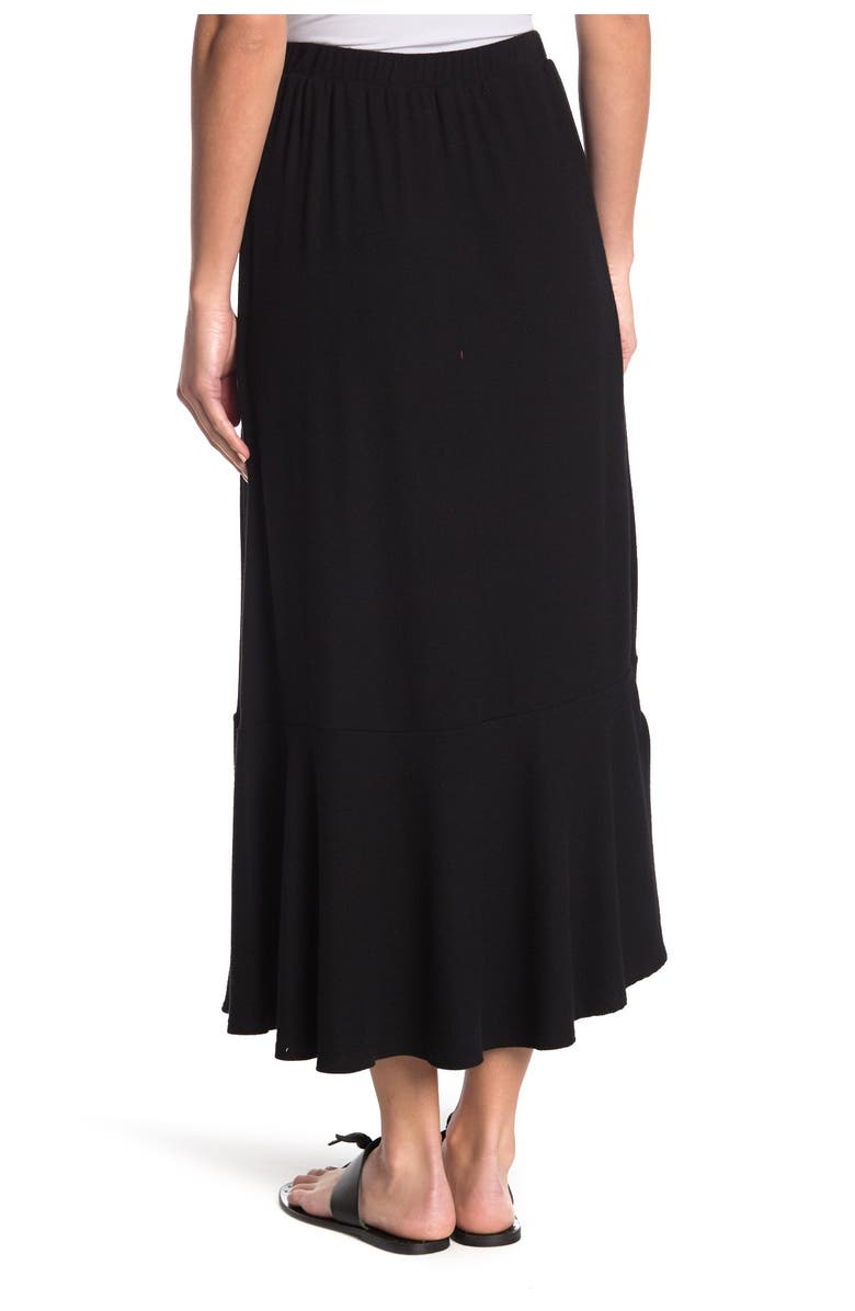 GO COUTURE Faux Wrap Midi Skirt, Alternate, color, Black