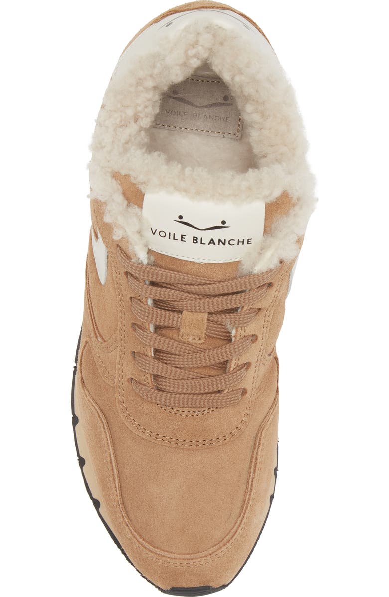 Voile Blanche Julia Genuine Shearling & Suede Sneaker, Alternate, color, Tobacco Ice
