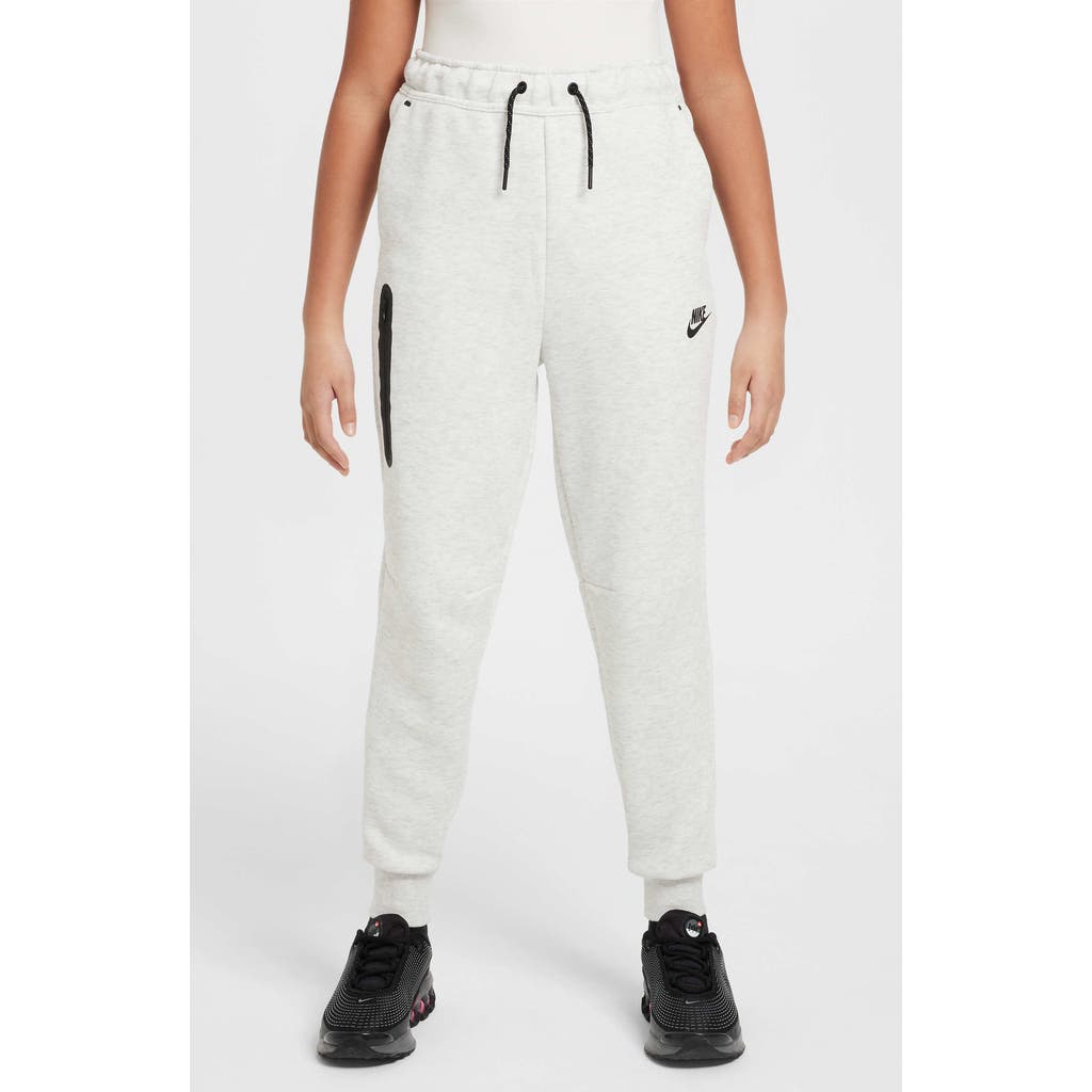 Nike Women's Sportswear Tech Fleece Girls' Jogger Pants In Light Grey/heather/black