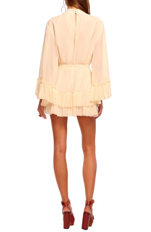 Ramy Brook Claudia Ruffle Tie Waist Mini Dress In Brown