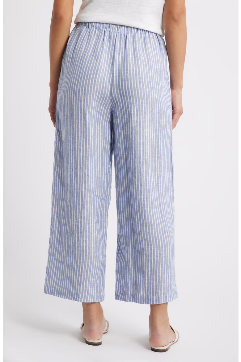 Wide Leg Crop Linen Pants, Alternate, color, BLUE- IVORY PENNY STRIPE