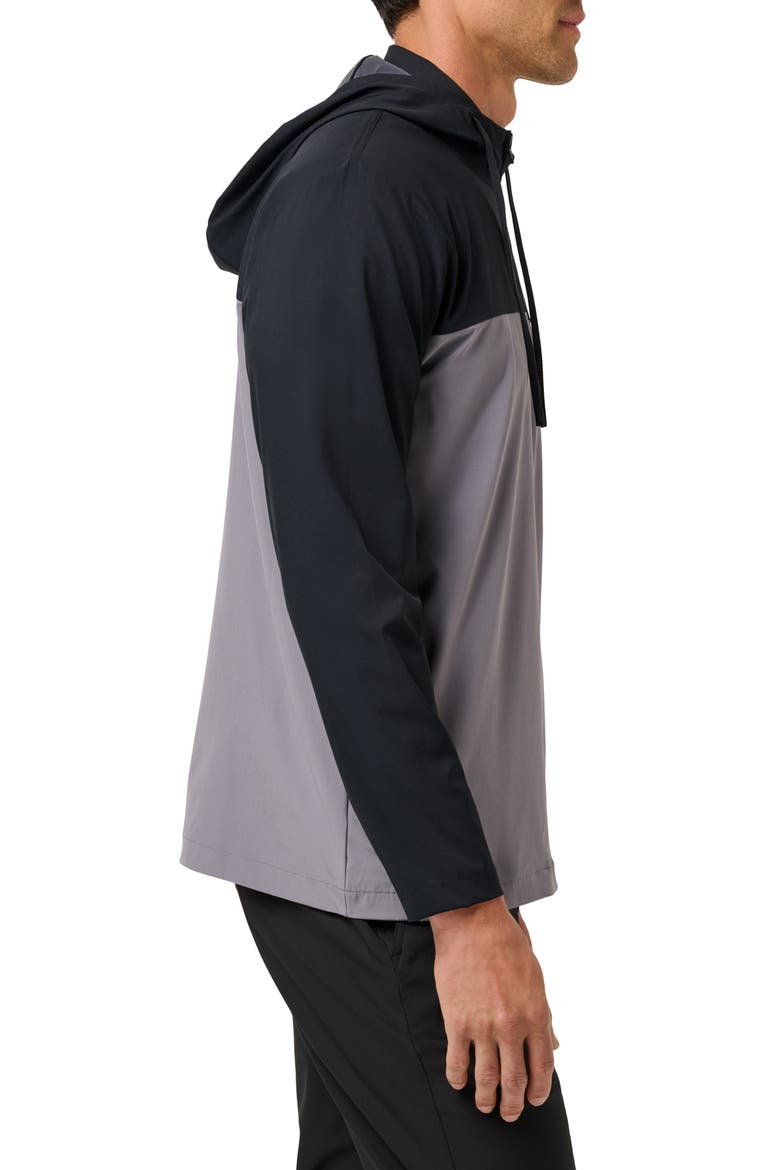 Meridian Quarter Zip Tech Hoodie, Alternate, color, BLACK