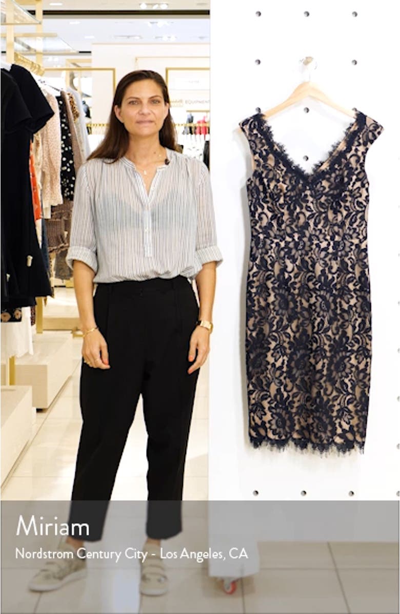 V-Neck Lace Sheath Dress, sales video thumbnail