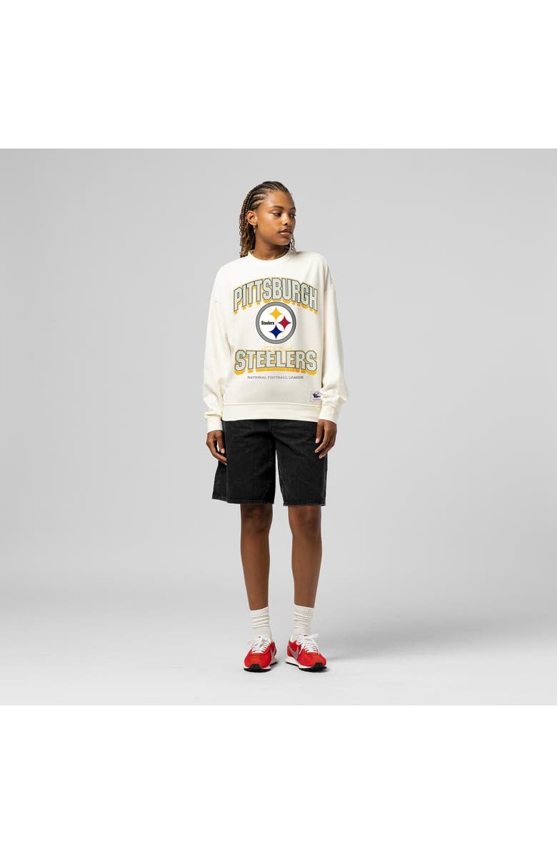 Mitchell & Ness Women's  Mitchell & Ness  Cream Pittsburgh Steelers Tonal Arch Sweatshirt, Main, color, Cream
