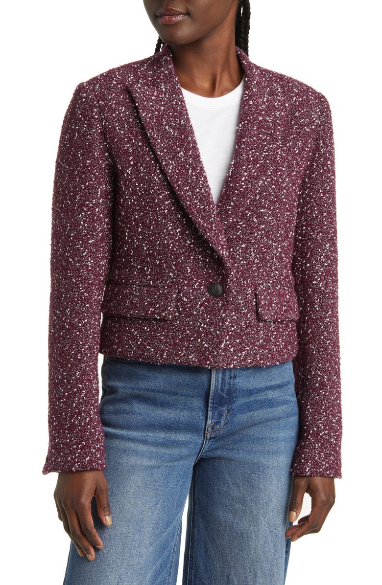 rag & bone Valerie Tweed Crop Blazer, Alternate, color,