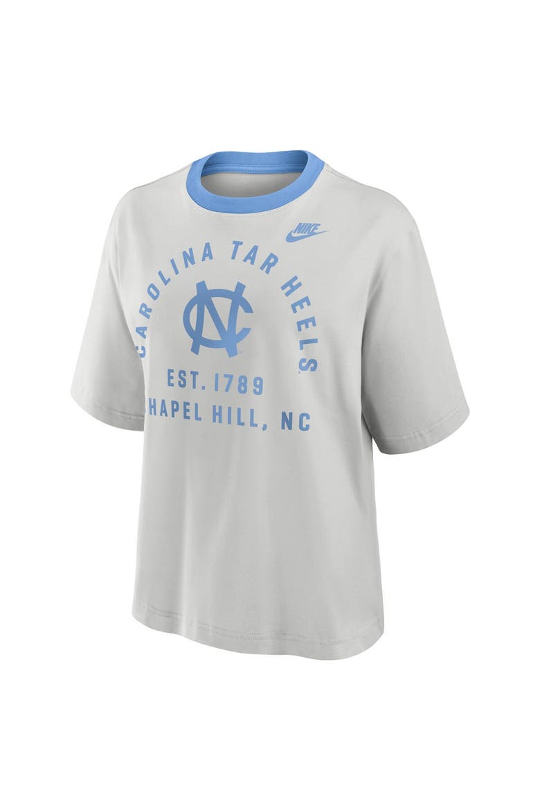 Women's Nike Gray North Carolina Tar Heels Legacy Arch Script Boxy T-Shirt, Alternate, color, Gray