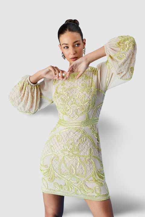 Muse Chiffon Embellished Mini Dress