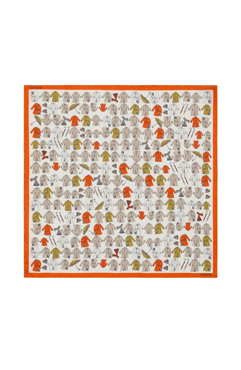 Burberry Trench Coat Silk Scarf, Main, color, Vintage Sand Beige