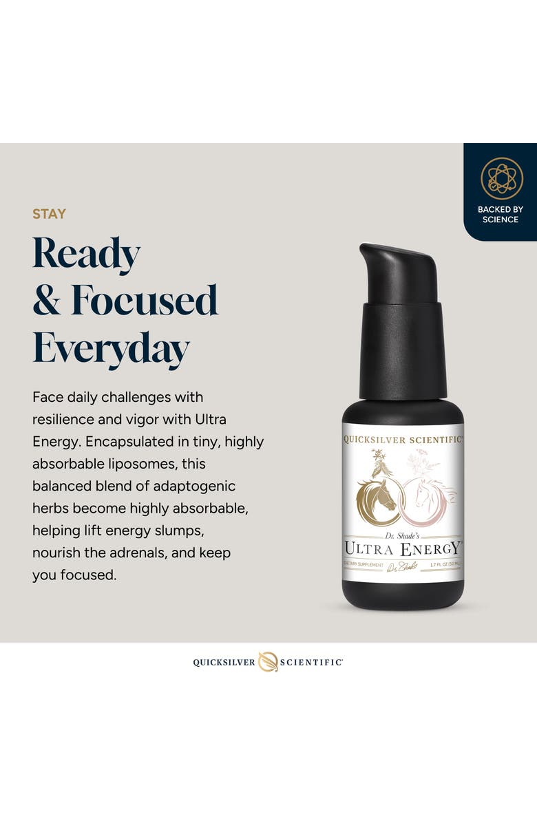 Quicksilver Scientific Ultra Energy Liposomal Adaptogenic Rhodiola Reishi and Ashwagandha Supplement, Alternate, color, NO COLOR