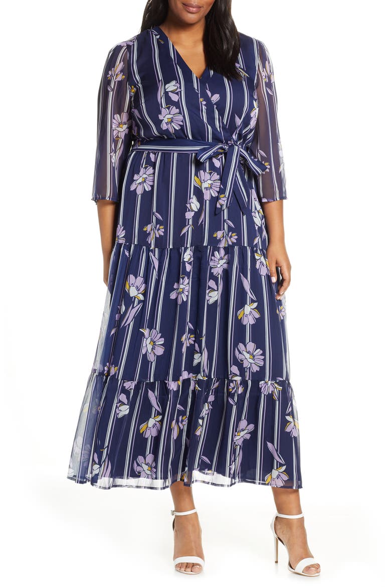 Floral Maxi Dress, Main, color, FLORAL CHRONICLES W/ STRIPES