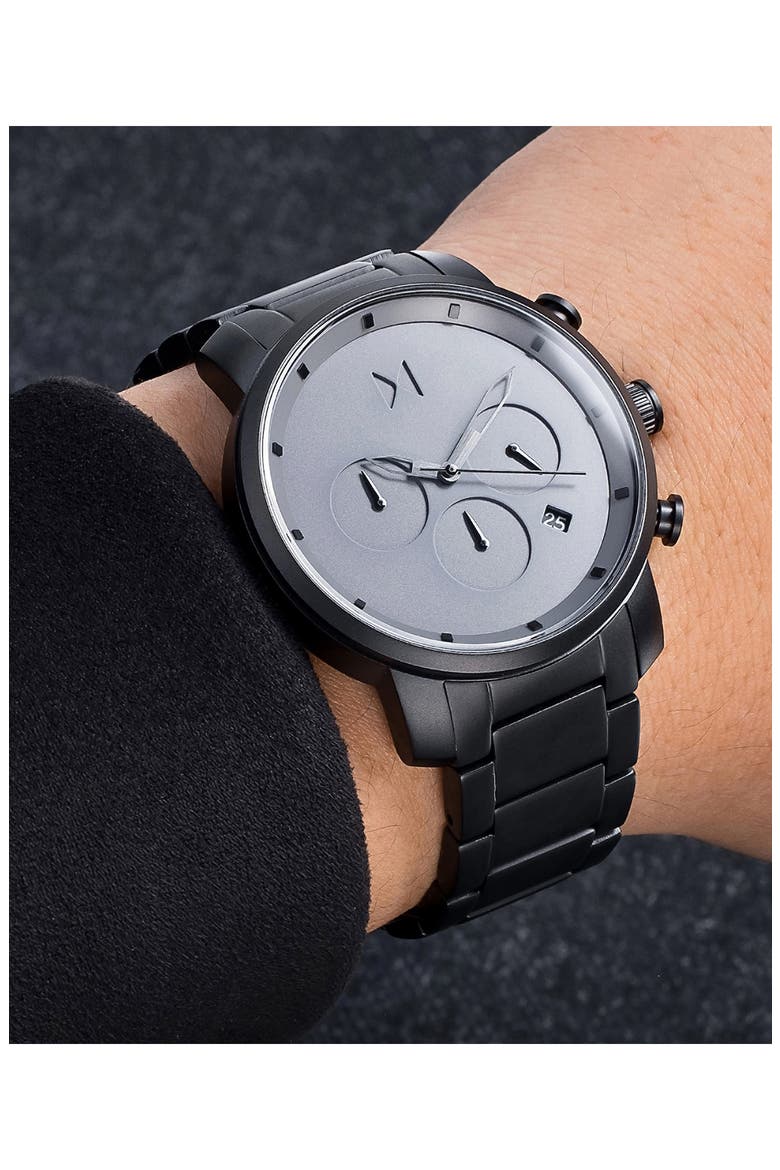 Chronograph Bracelet Watch, 40mm, Alternate, color, BLACK