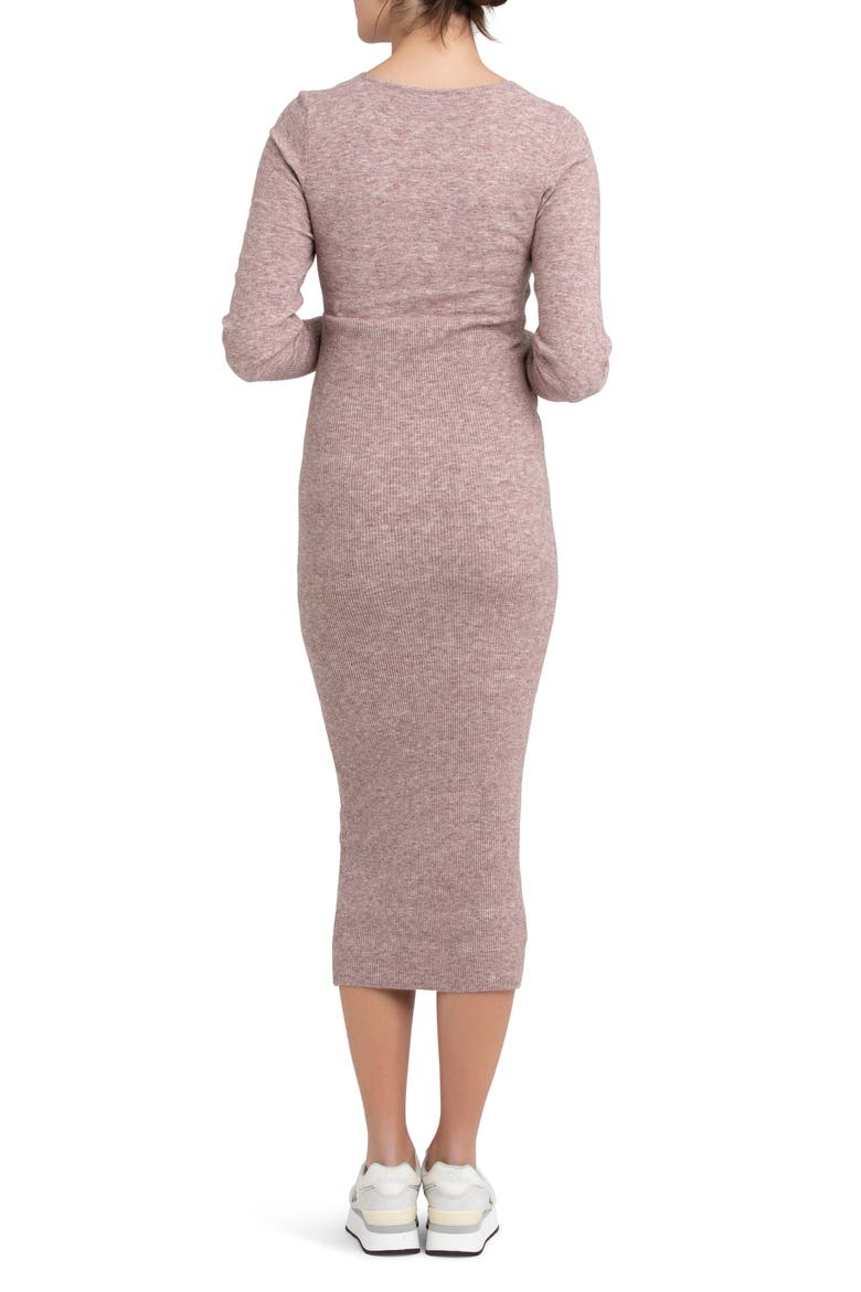 Heidi Long Sleeve Maternity/Nursing Dress, Alternate, color, PINK MARL