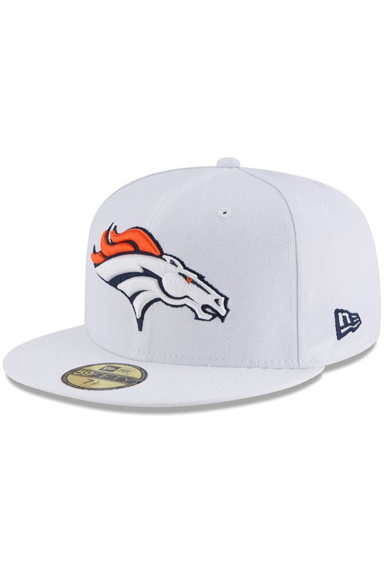 Men's New Era White Denver Broncos Omaha 59FIFTY Fitted Hat, Main, color, White