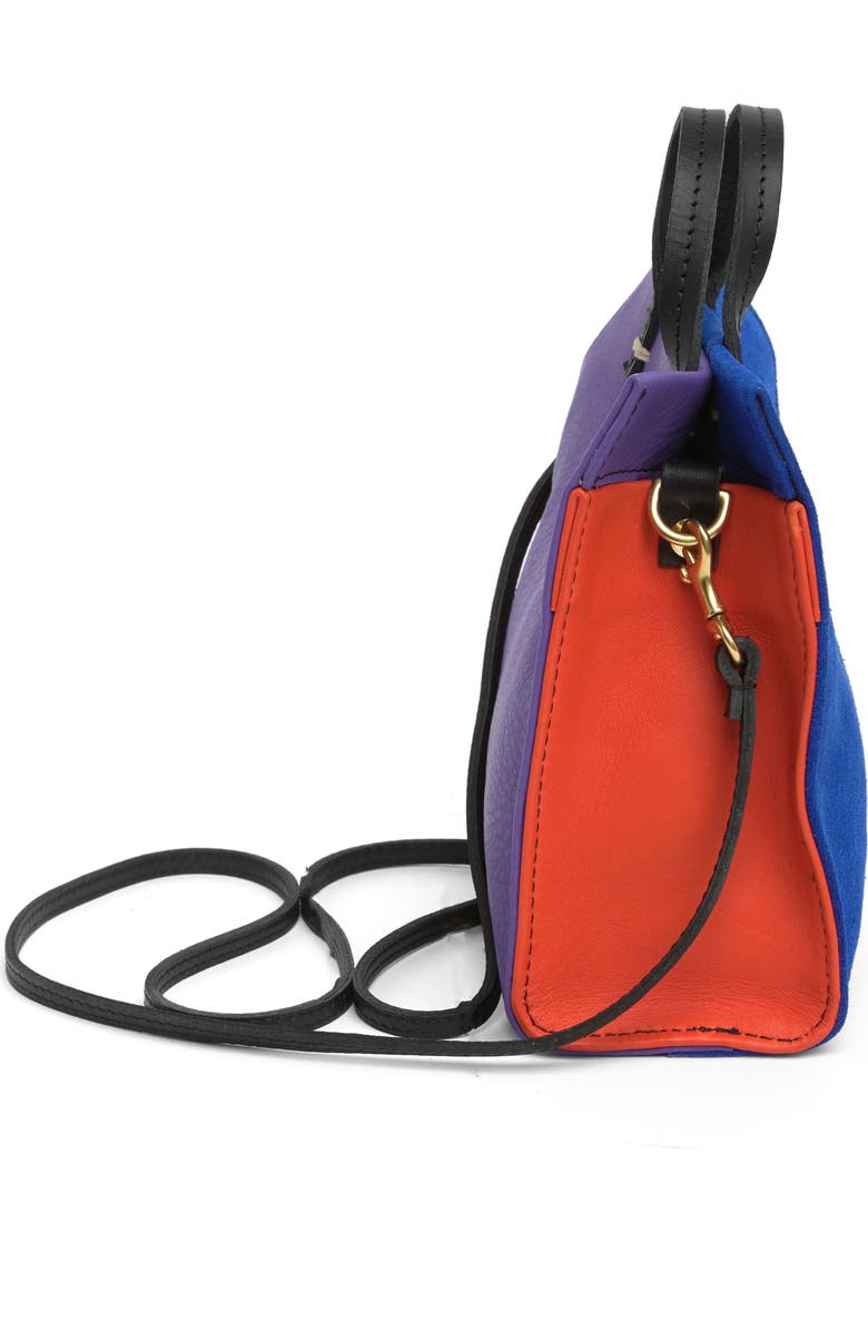 Clare V. Simple Leather Colorblock Bebe Satchel, Alternate, color,
