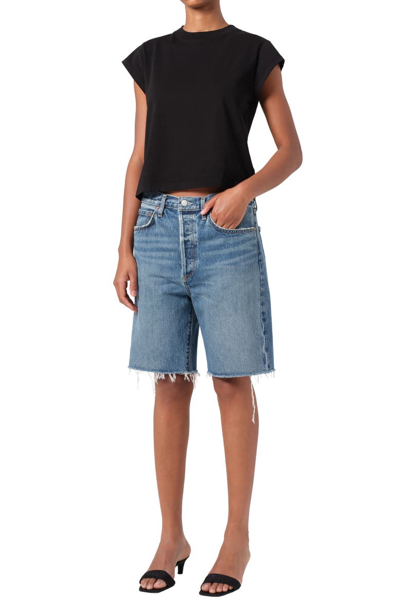 AGOLDE Bryce Cap Sleeve T-Shirt, Alternate, color, Black