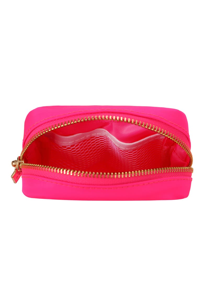 Mini Lightning Bolt Cosmetics Bag, Alternate, color, HOT PINK