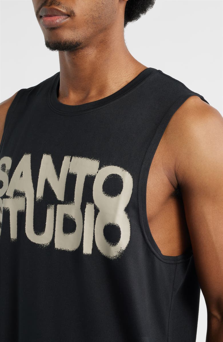 SANTO STUDIO x Luke Rockhold Tempo Bold Tech Graphic Tank, Alternate, color, Black