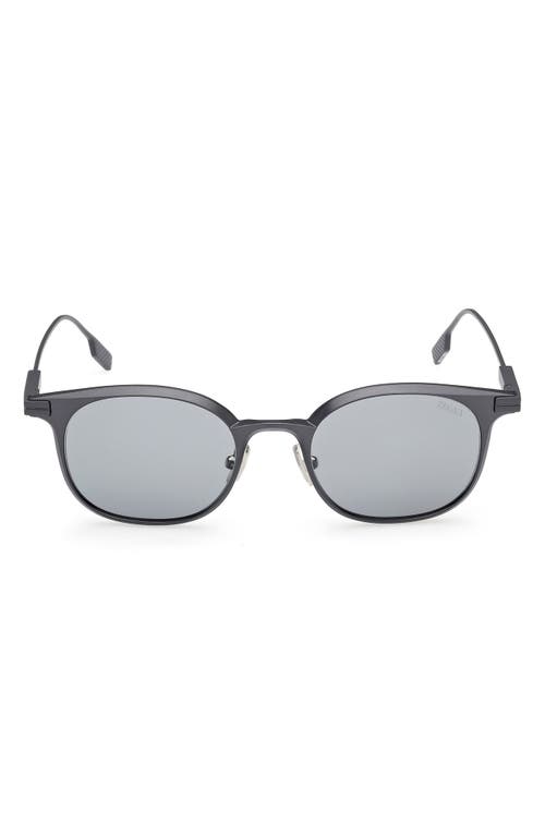 Zegna 50mm Round Sunglasses In Gray