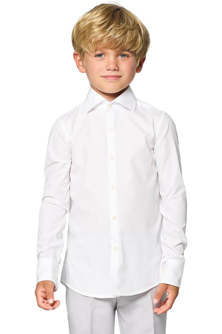 Kids' White Knight Dress Shirt, Alternate, color, WHITE