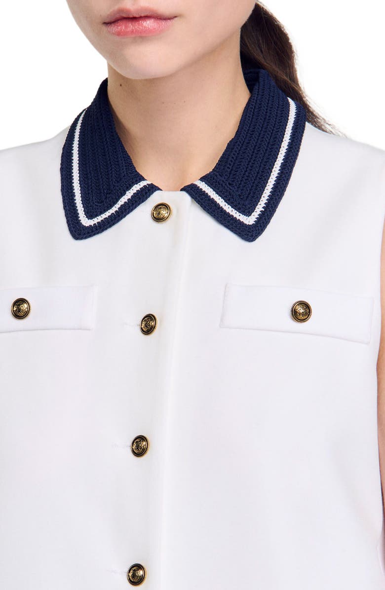 SANDRO Mini dress with contrasting collar, Alternate, color,