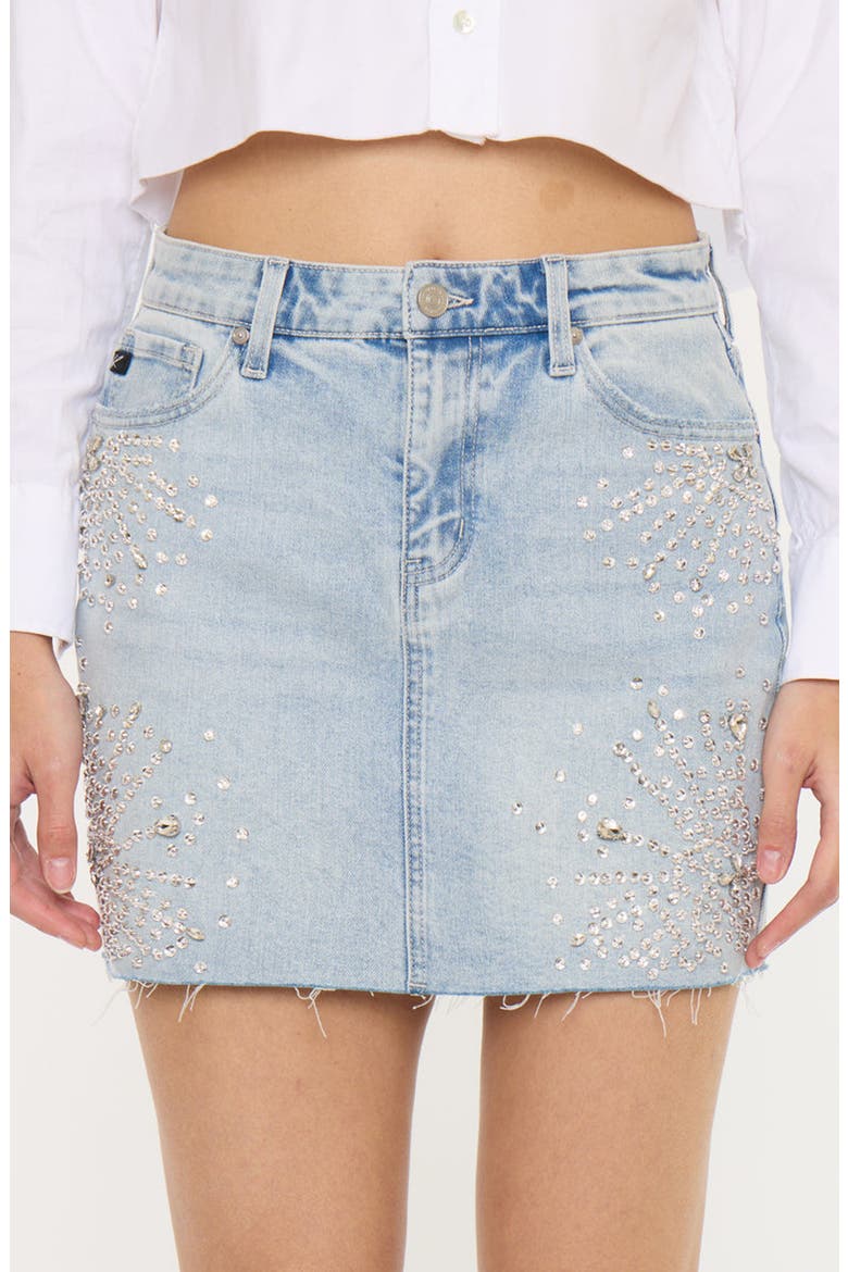 Izra Mid Rise Skirt, Alternate, color, Light Wash