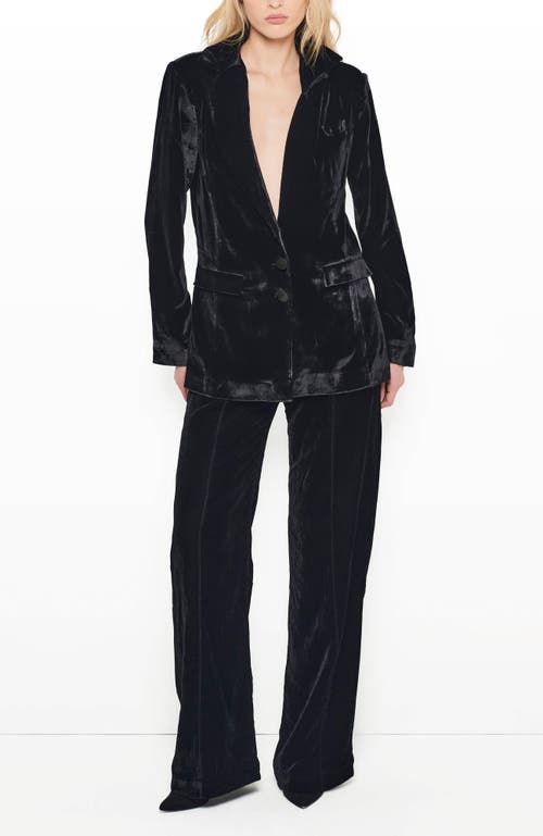 As By Df Fiona Velvet Boyfriend Blazer In Black