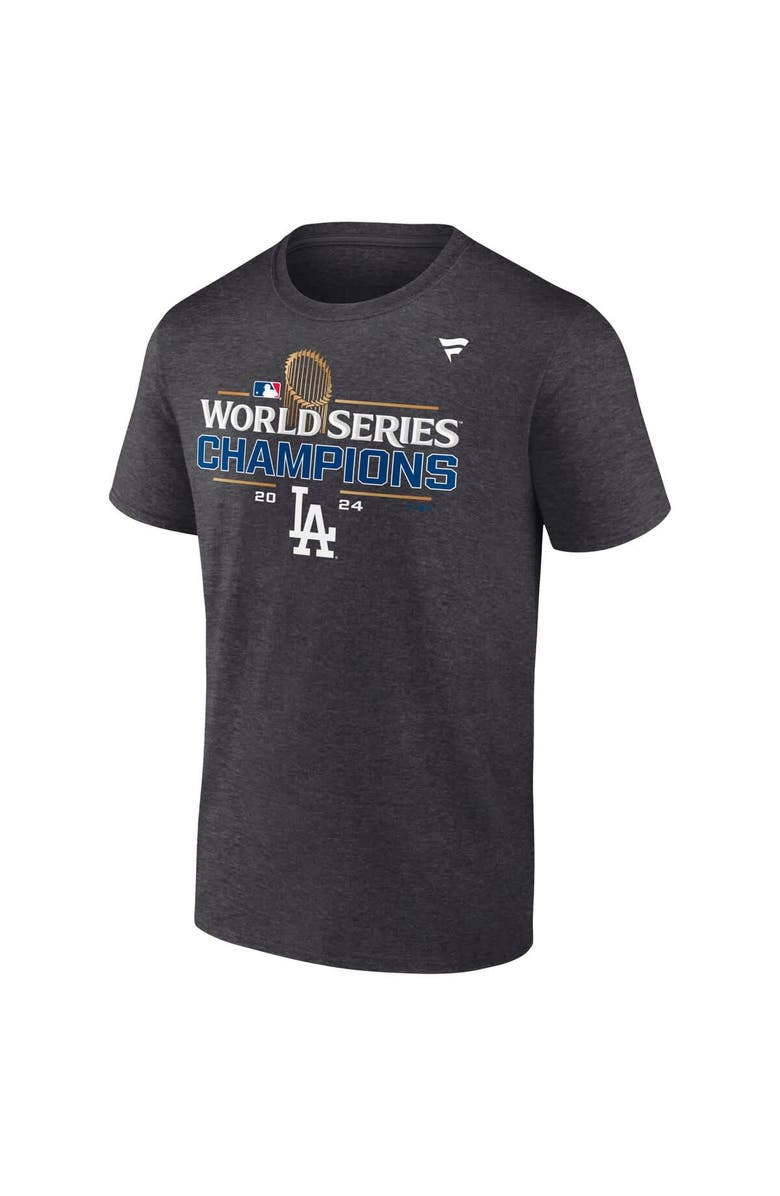 FANATICS Men's Fanatics Heather Charcoal Los Angeles Dodgers Big & Tall 2024 World Series Champions Locker Room T-Shirt, Alternate, color, 