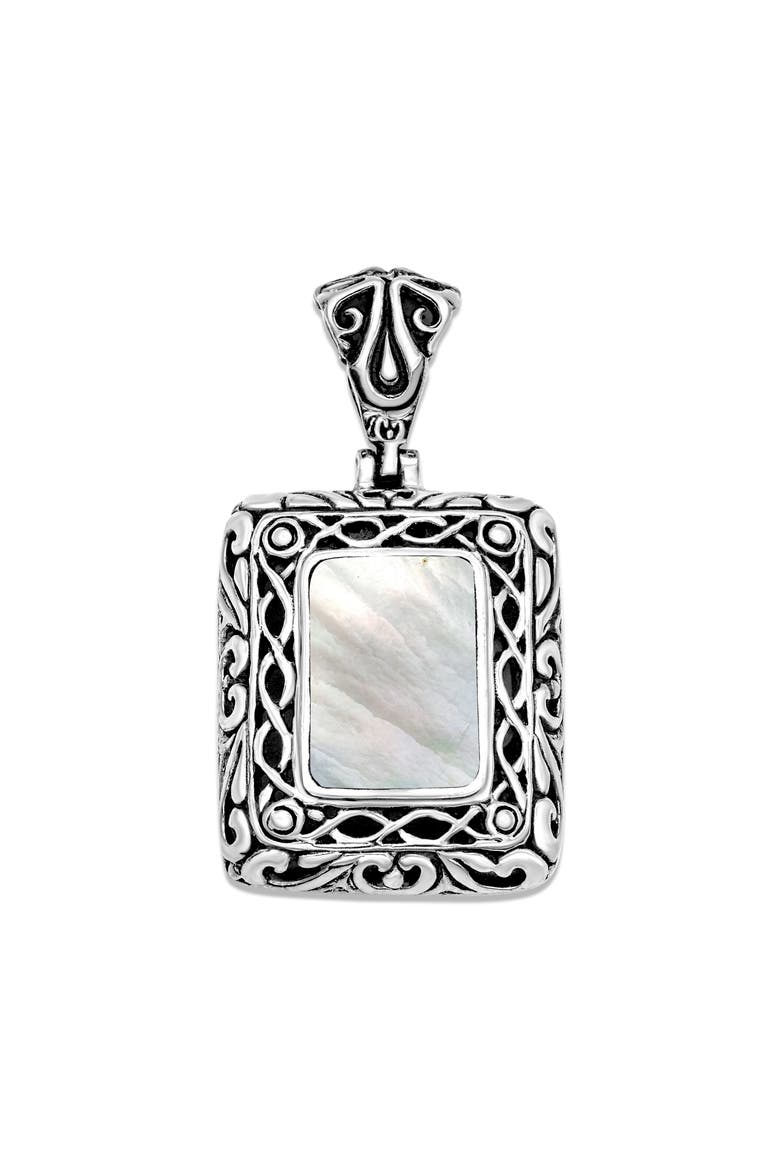Sterling Silver Mother-of-Pearl Rectangle Pendant, Main, color, WHITE