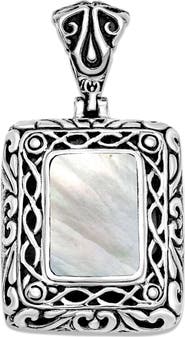 SAMUEL B. Sterling Silver Mother-of-Pearl Rectangle Pendant