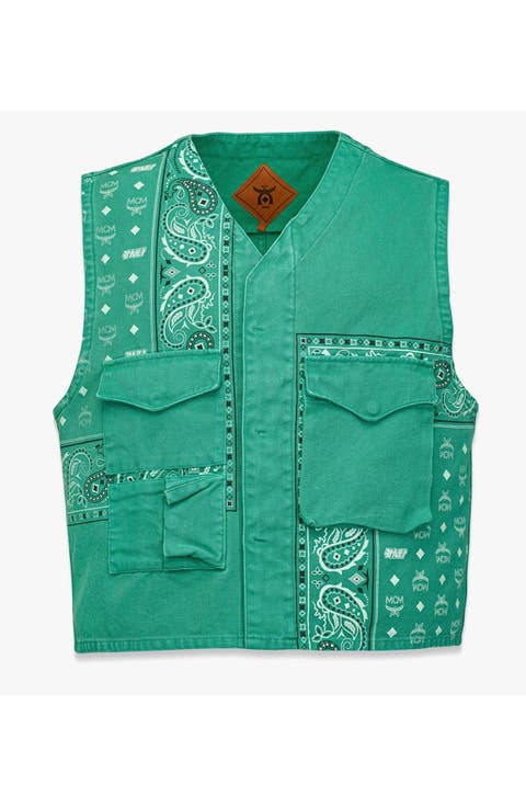 x KASINA Bandana Monogram Gilet in Oxford Cotton
