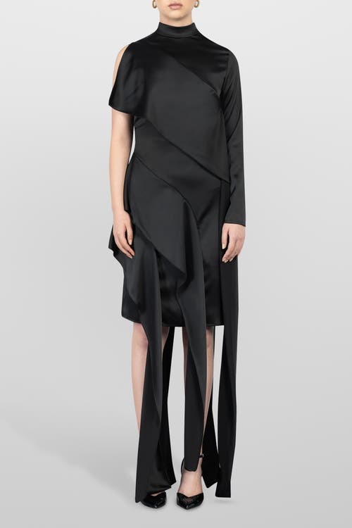LAURA APARICIO Viscose Volant Dress in Black  product