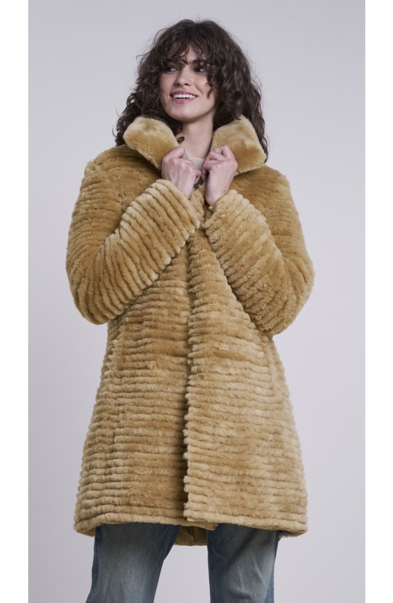 Blue Duck Down and Shearling Coat, Main, color, Camel