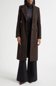 Reiss Kai Check Wool Blend Bouclé Coat