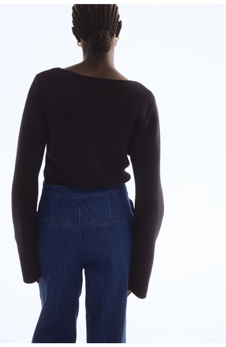 H&M Button-detail Denim Trousers, Alternate, color, 