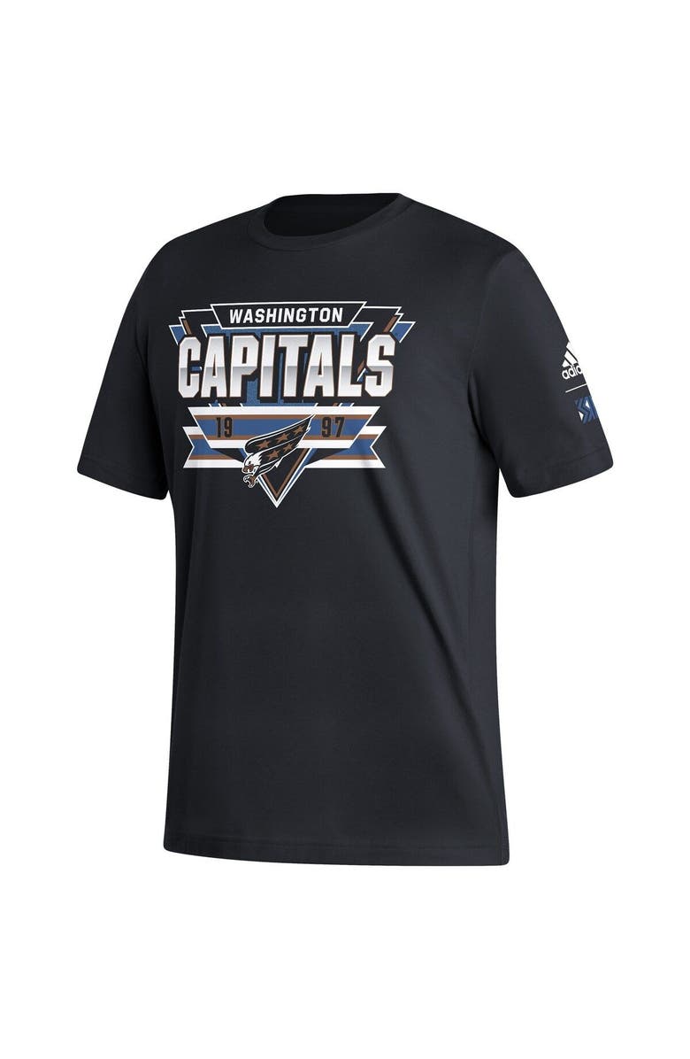 adidas Men's adidas Black Washington Capitals Reverse Retro 2.0 Fresh Playmaker T-Shirt, Alternate, color, 