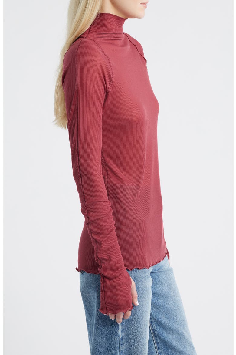 Close to Home Rib Turtleneck Top, Alternate, color, MISS CRIMSON