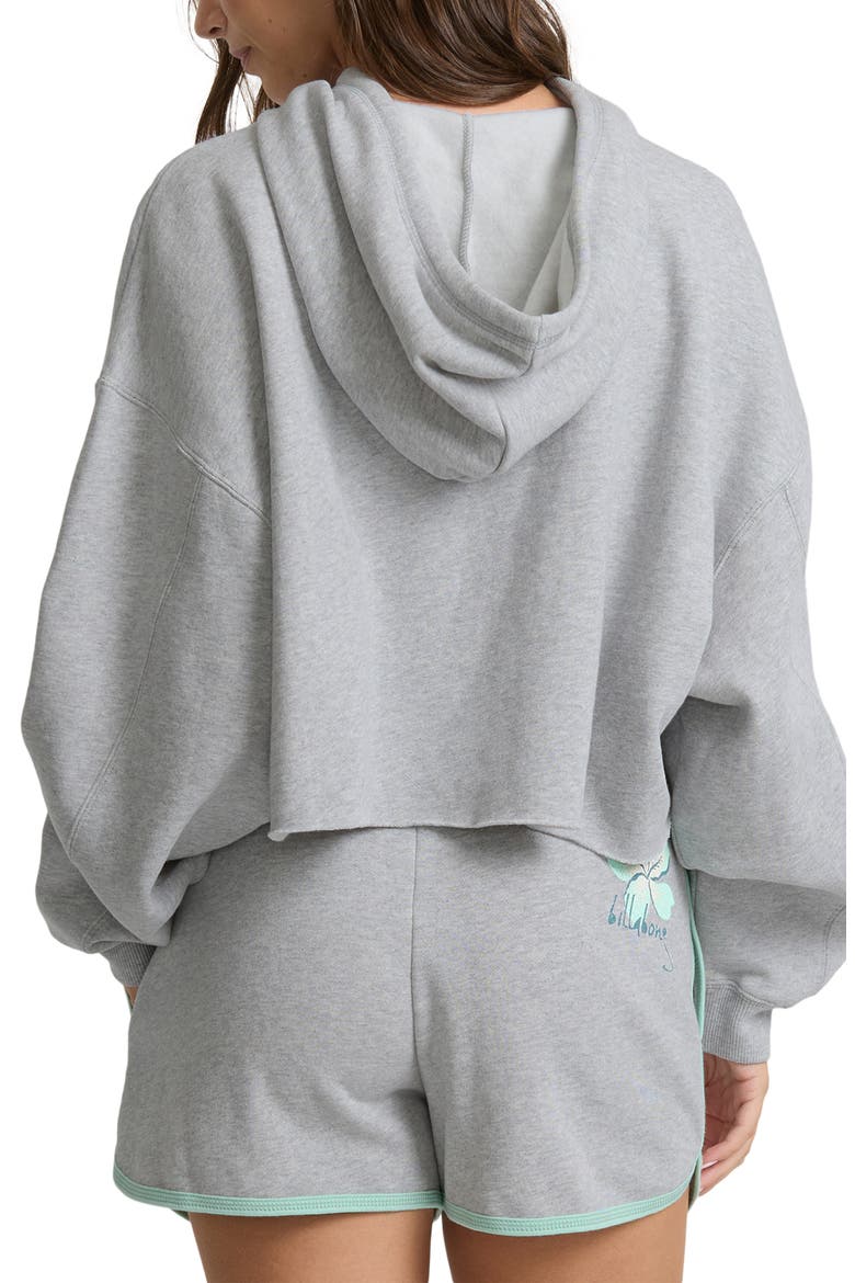 Palmer Fleece Crop Hoodie, Alternate, color, HEATHER GRAY