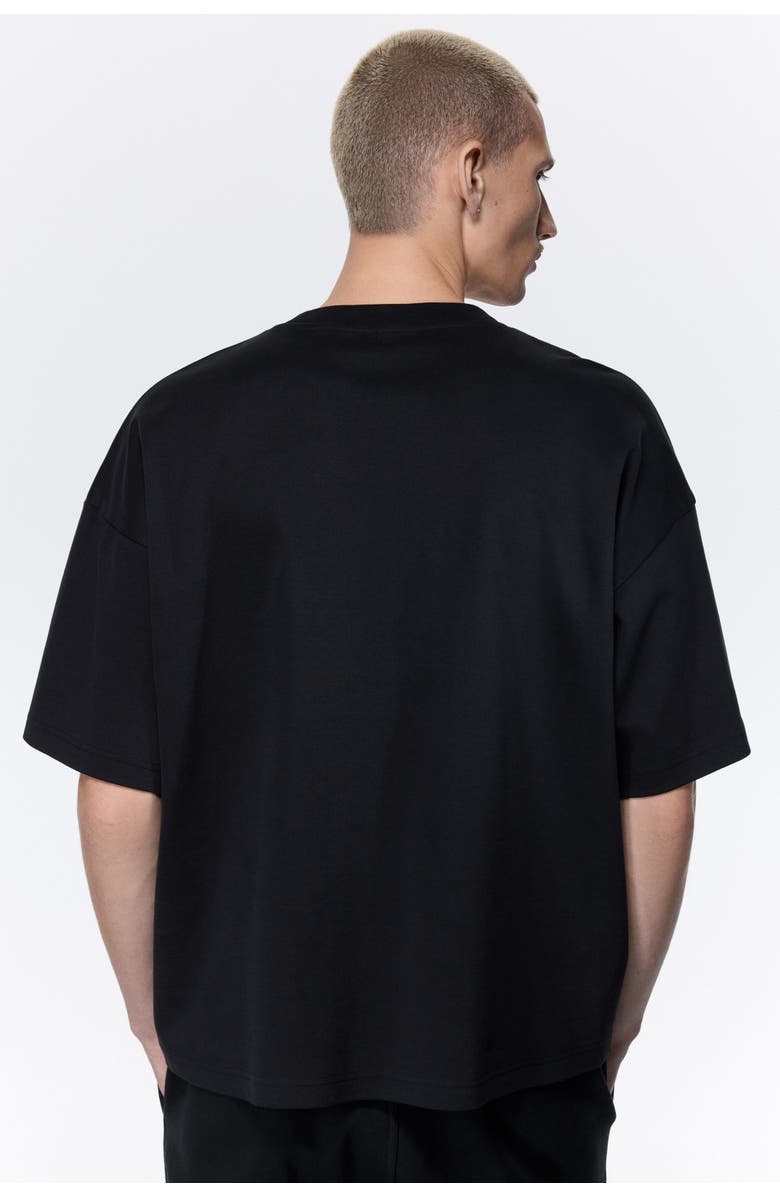 H&M Oversized Fit Interlock T-shirt, Alternate, color, Black