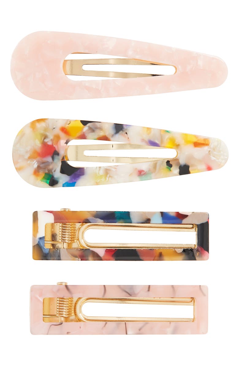 Tasha 4-Pack Hair Clips, Main, color, 