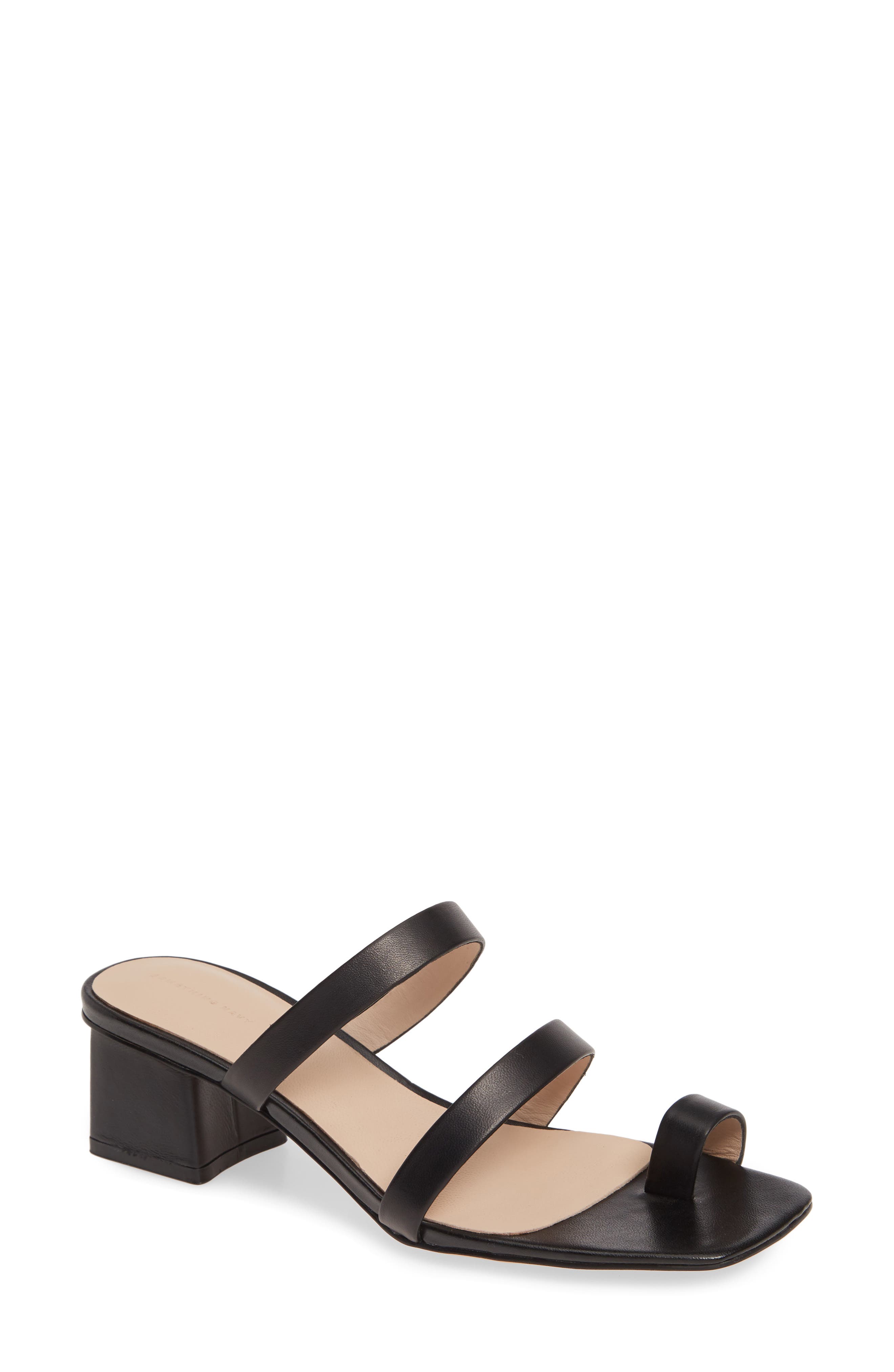 Carly Block Heel Sandal (Nordstrom Exclusive), Main, color, BLACK LEATHER