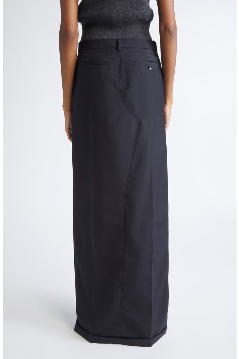 Wool & Mohair Tailored Maxi Skirt, Alternate, color, BLACK