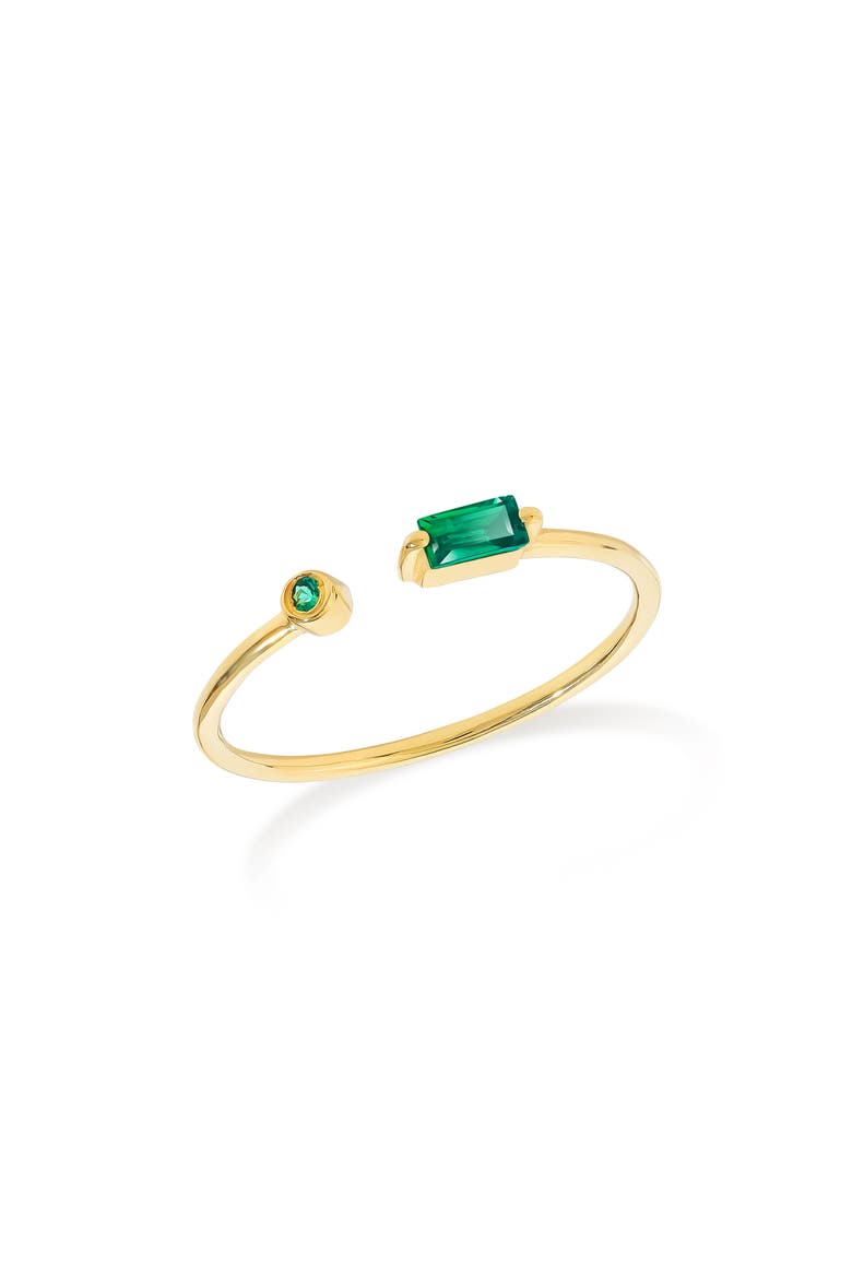 Double Stone Open Band Ring, Main, color, GREEN