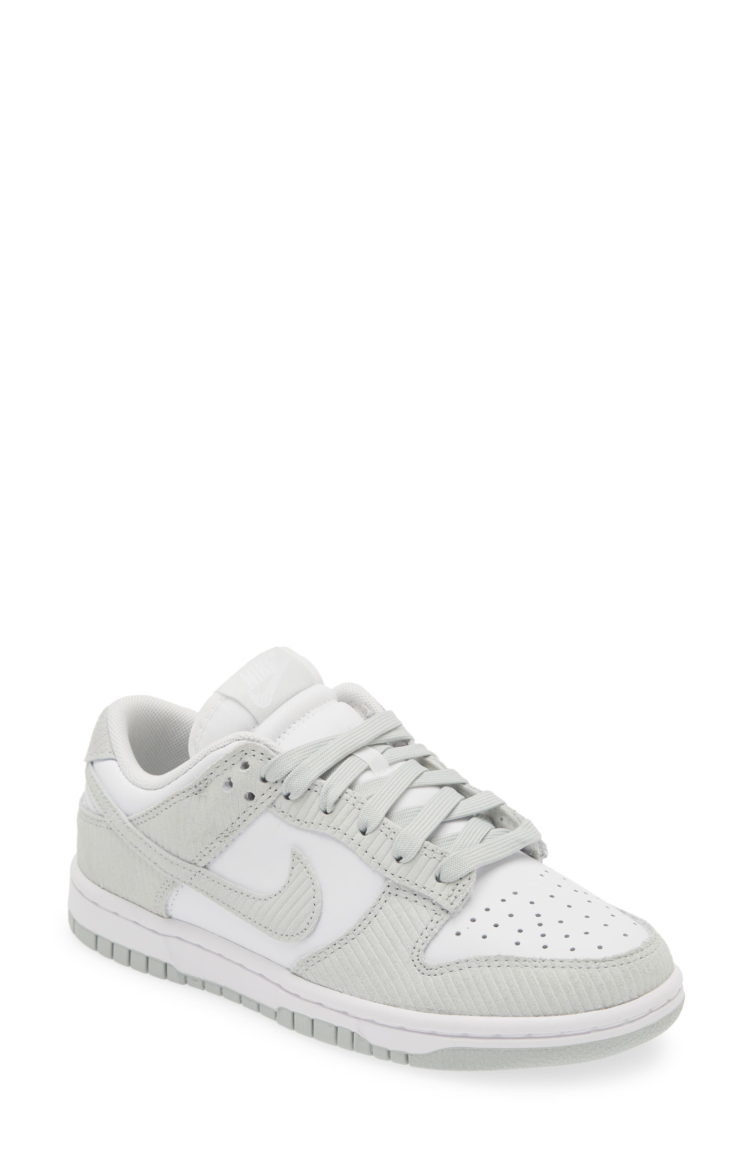 Dunk Low Sneaker, Main, color, WHITE/ LIGHT SILVER