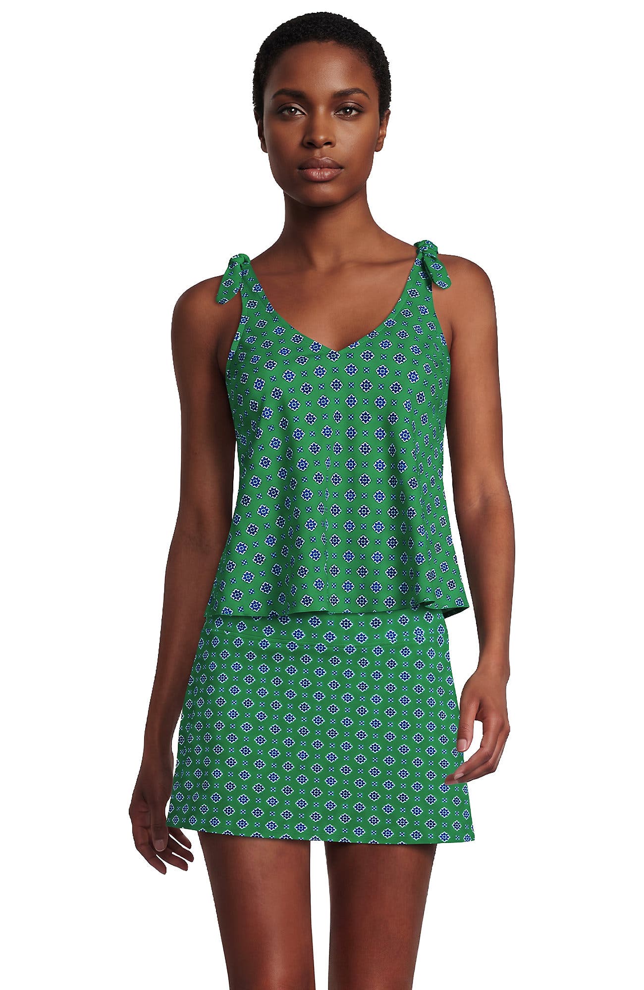 selected Green/Navy Geo Floral