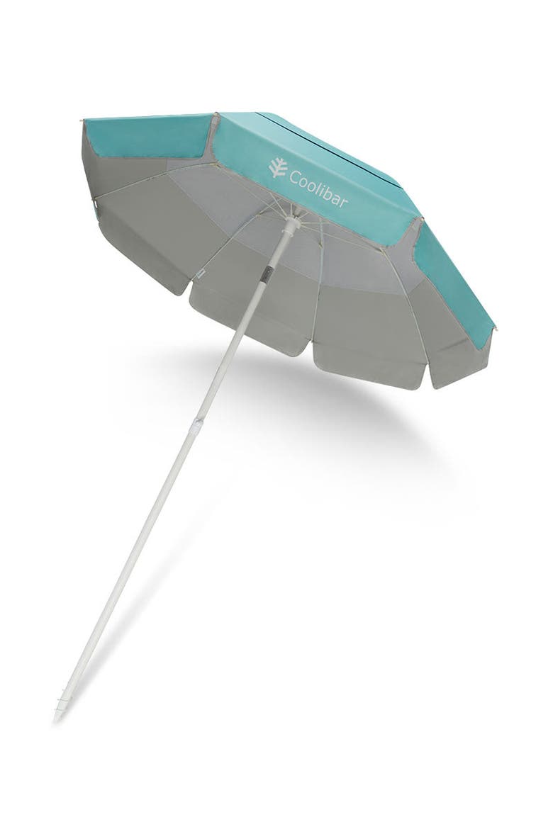 Intego Beach Umbrella, UPF 50+ Sun Protection, Alternate, color, Coolibar Blue