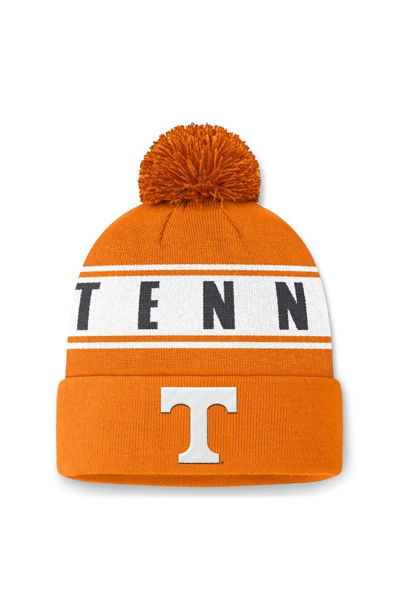 TOP OF THE WORLD Men's Top of the World Tennessee Orange Tennessee Volunteers Slash Cuffed Knit Hat with Pom, Main, color, 